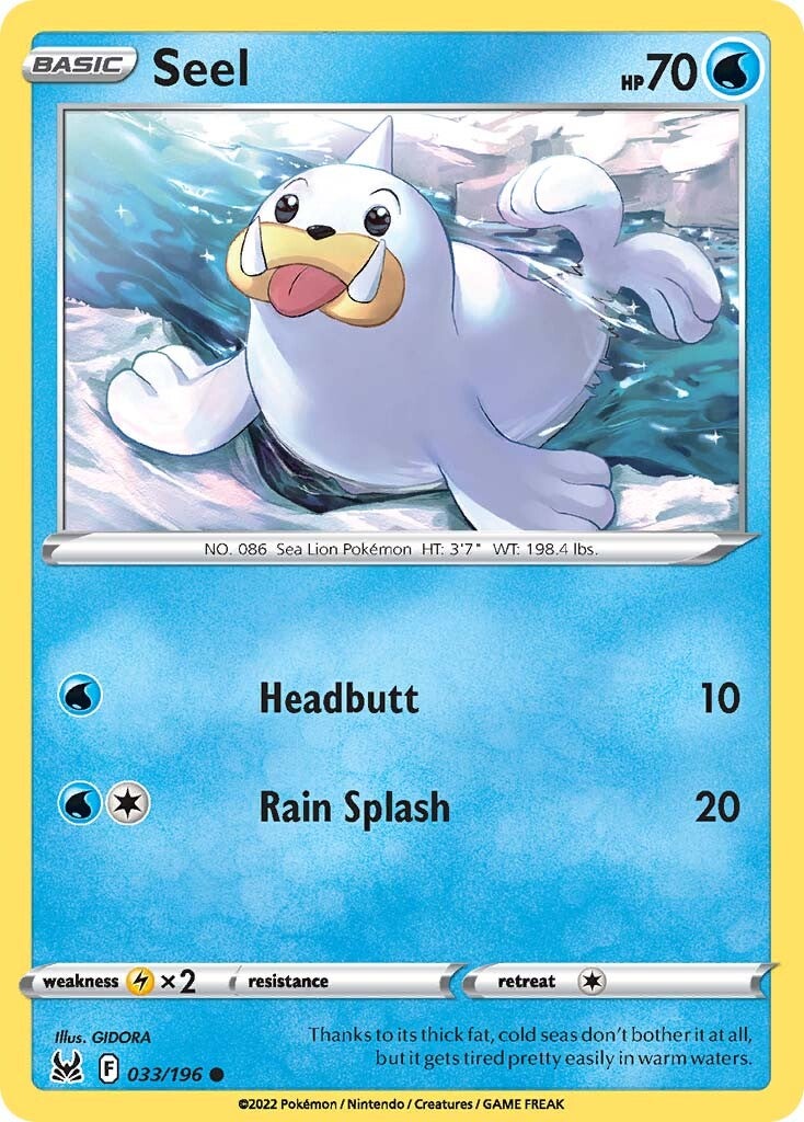 Seel (033/196) [Sword & Shield: Lost Origin] - Pokémon - Card Brawlers | Quebec | Canada |