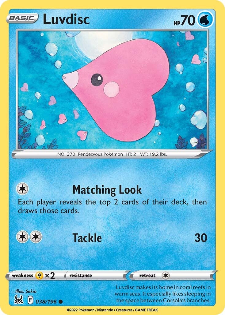 Luvdisc (038/196) [Sword & Shield: Lost Origin] - Pokémon - Card Brawlers | Quebec | Canada |