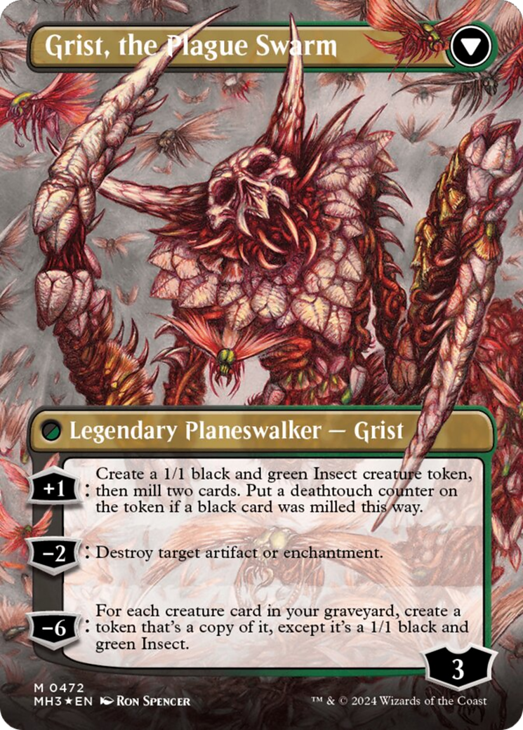 Grist, Voracious Larva // Grist, the Plague Swarm (Borderless) (Textured Foil) [Modern Horizons 3] - Magic: The Gathering - Card Brawlers | Quebec | Canada |