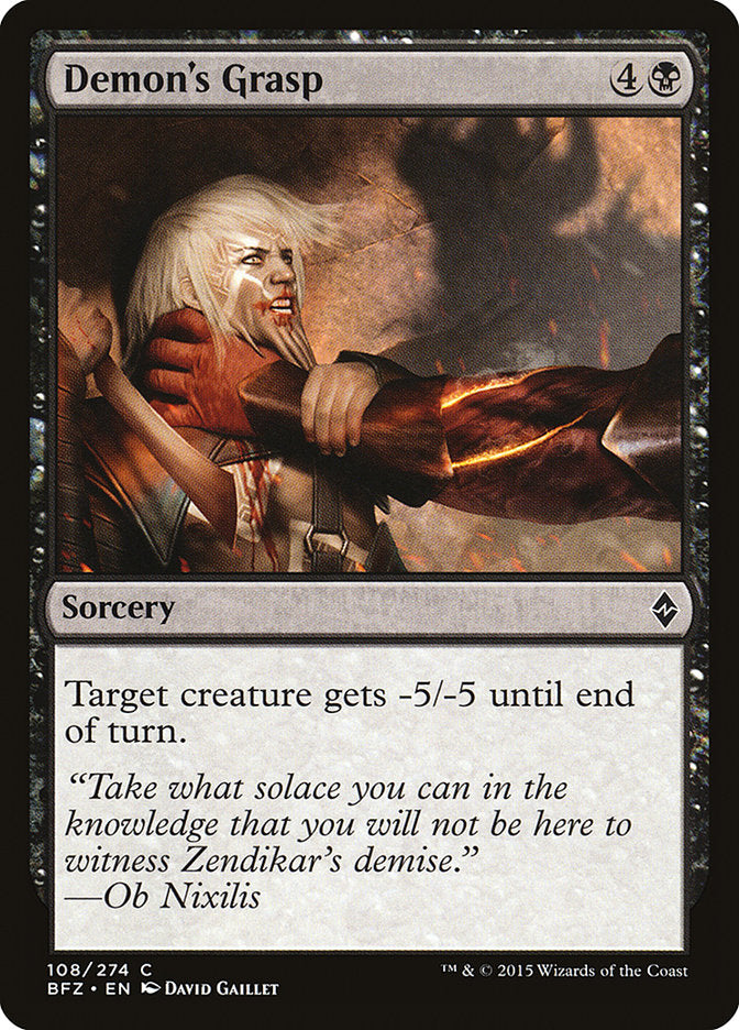 Demon's Grasp [Battle for Zendikar] - Magic: The Gathering - Card Brawlers | Quebec | Canada |