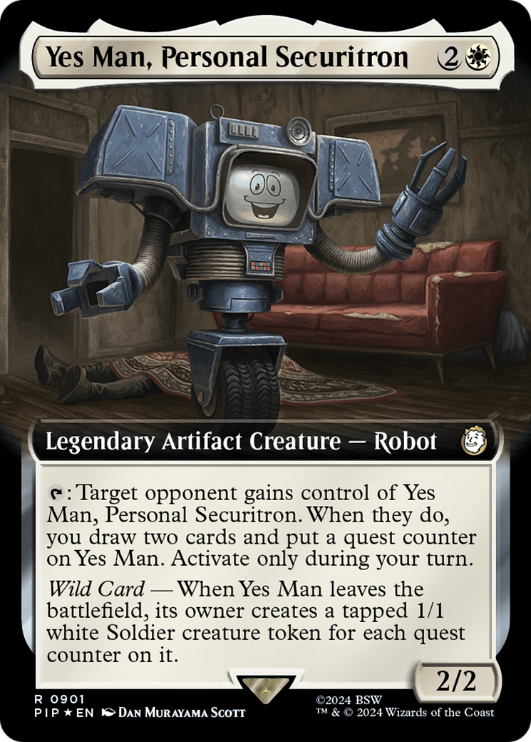 Yes Man, Personal Securitron (Extended Art) (Surge Foil) [Fallout] - Magic: The Gathering - Card Brawlers | Quebec | Canada |