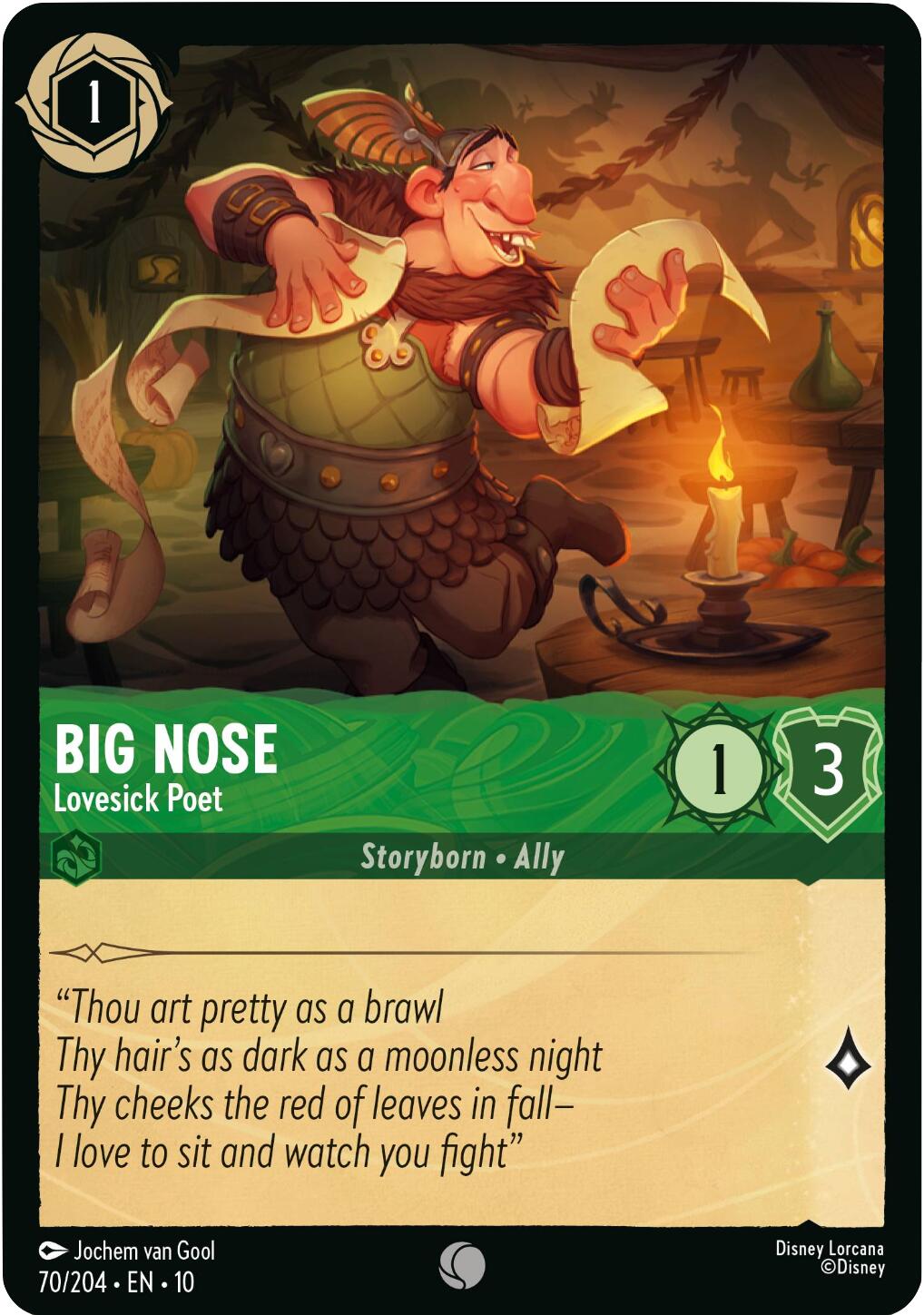 Big Nose - Lovesick Poet (70/204) [Whispers in the Well] - Card Brawlers