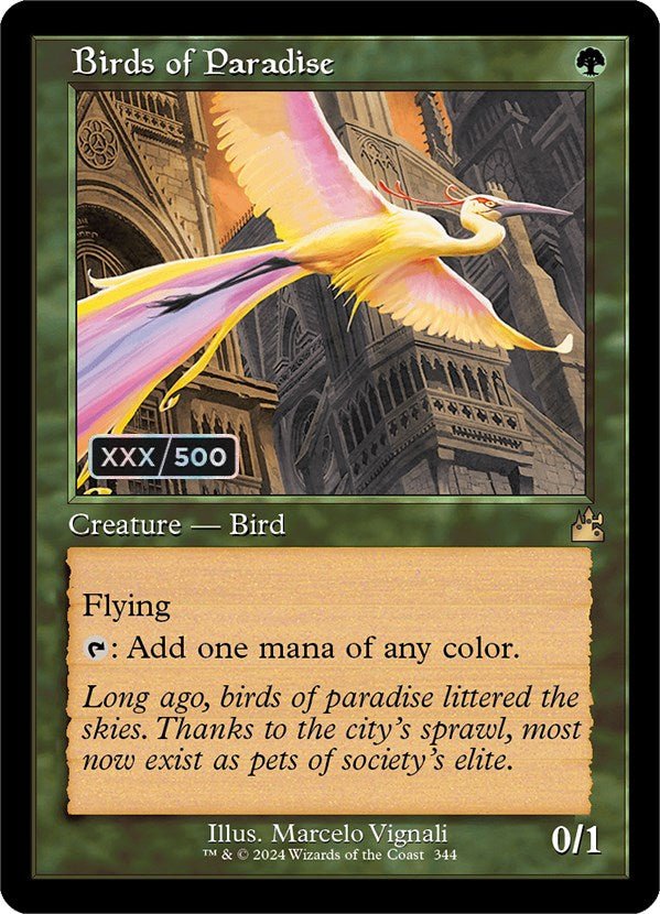 Birds of Paradise (Retro) (Serialized) [Ravnica Remastered] - Card Brawlers