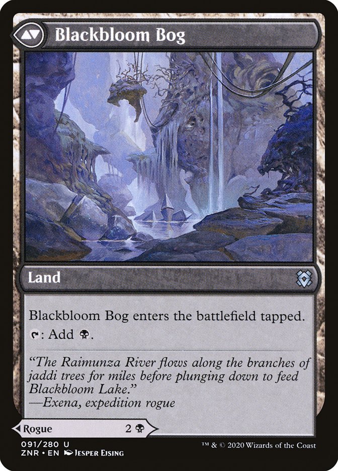 Blackbloom Rogue // Blackbloom Bog [Zendikar Rising] - Card Brawlers
