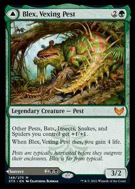 Blex, Vexing Pest // Search for Blex [Strixhaven: School of Mages] - Card Brawlers