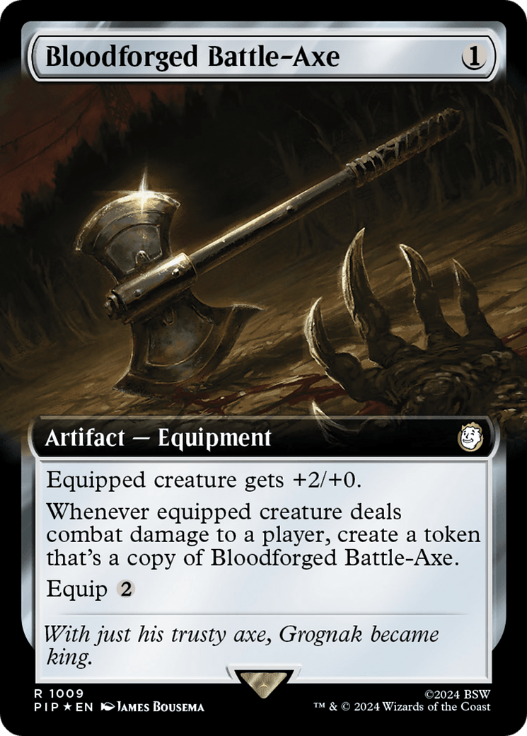Bloodforged Battle - Axe (Extended Art) (Surge Foil) [Fallout] - Card Brawlers