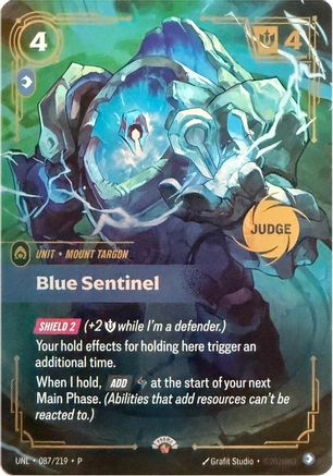 Blue Sentinel (087/219) - Riftbound Judge Promotional Cards Foil - Card Brawlers
