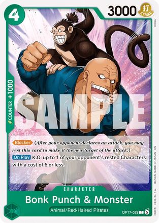Bonk Punch & Monster (OP17-028) - The World's Strongest Warriors - Card Brawlers