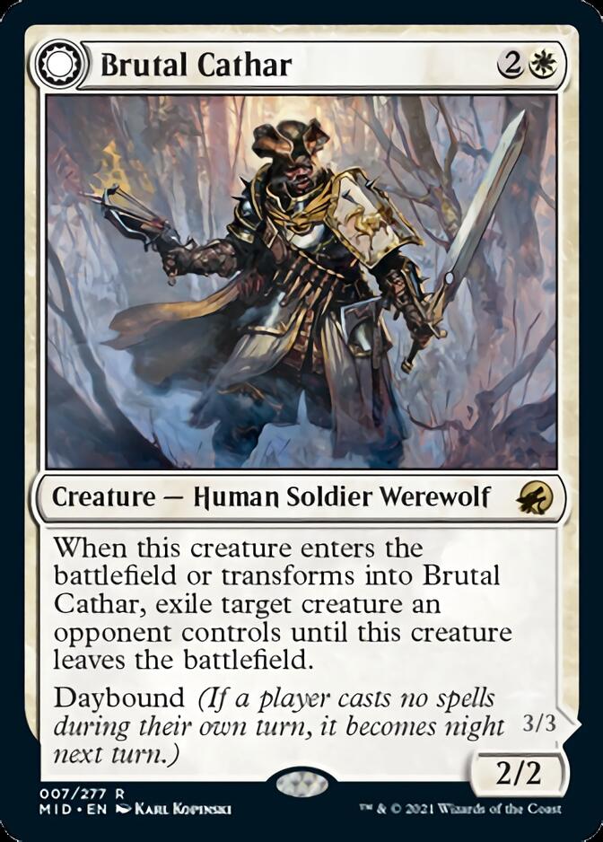 Brutal Cathar // Moonrage Brute [Innistrad: Midnight Hunt] - Card Brawlers