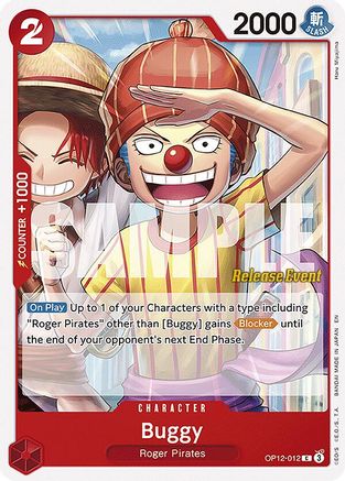 Buggy (012) (OP12-012) - Legacy of the Master Release Event Cards - Card Brawlers