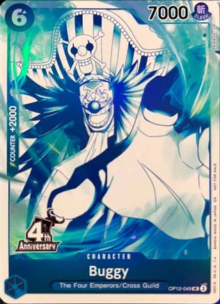 Buggy (4th Anniversary Treasure Campaign Pack) (OP12-049) - One Piece Promotion Cards Foil - Card Brawlers