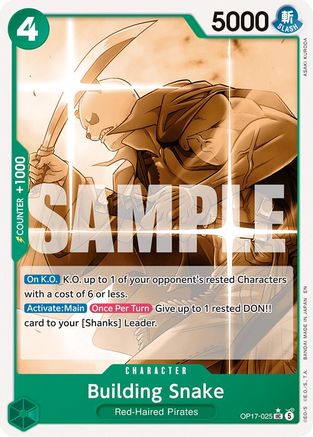 Building Snake (Pandaman Art) (OP17-025) - The World's Strongest Warriors - Card Brawlers