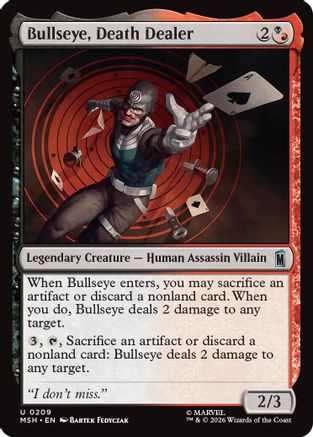Bullseye, Death Dealer (MSH-209) - Marvel Super Heroes - Card Brawlers