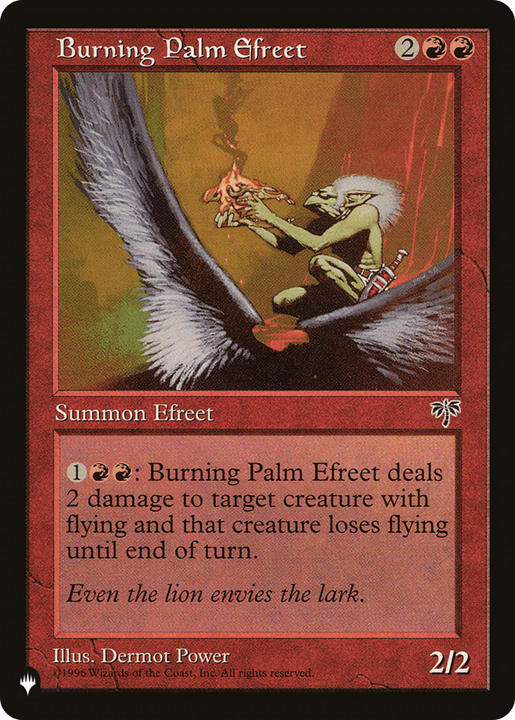 Burning Palm Efreet [The List] - Card Brawlers