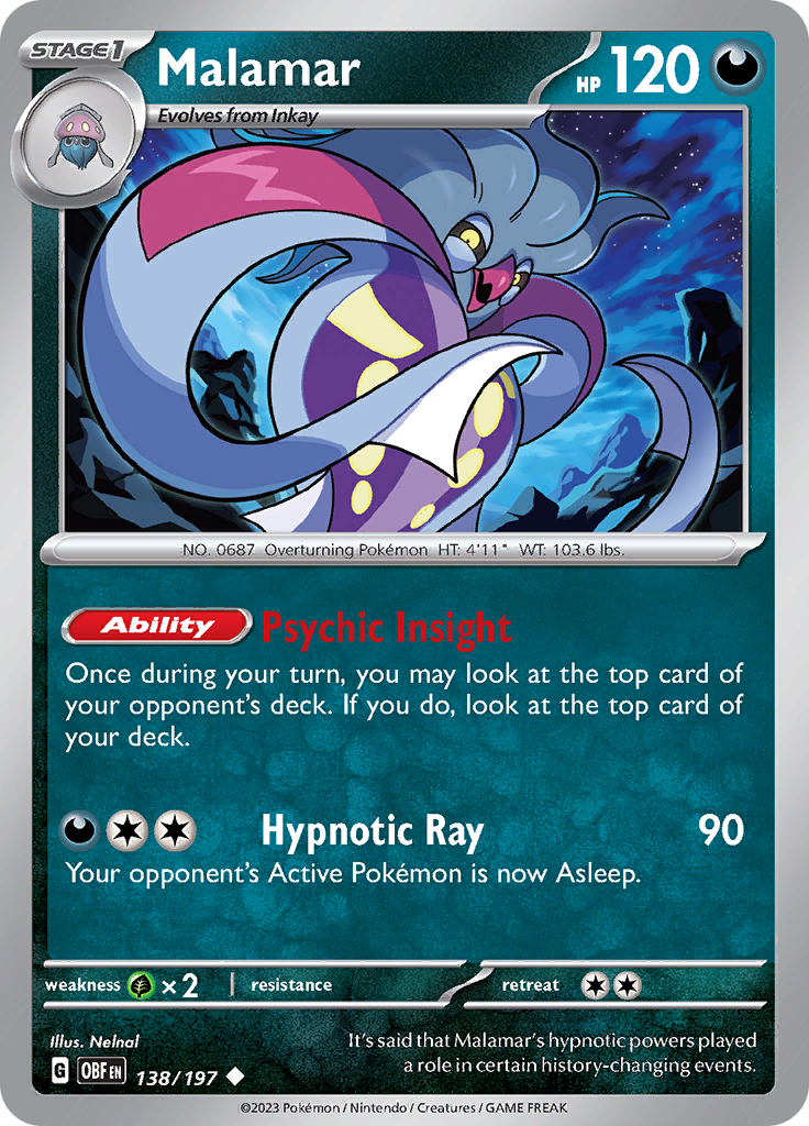 Malamar (138/197) [Scarlet & Violet: Obsidian Flames] - Pokémon - Card Brawlers | Quebec | Canada |