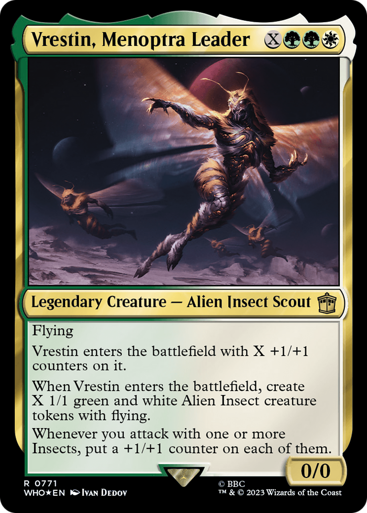Vrestin, Menoptra Leader (Surge Foil) [Doctor Who] - Magic: The Gathering - Card Brawlers | Quebec | Canada |