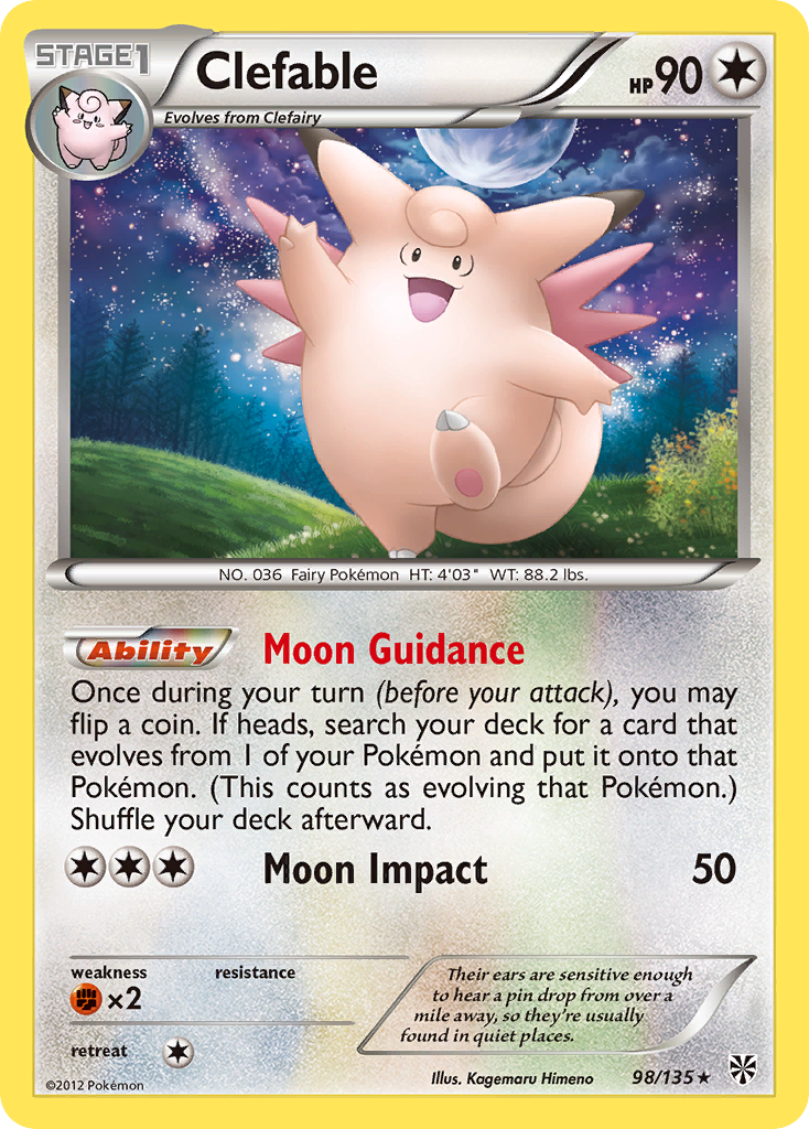 Clefable (98/135) [Black & White: Plasma Storm] - Pokémon - Card Brawlers | Quebec | Canada |