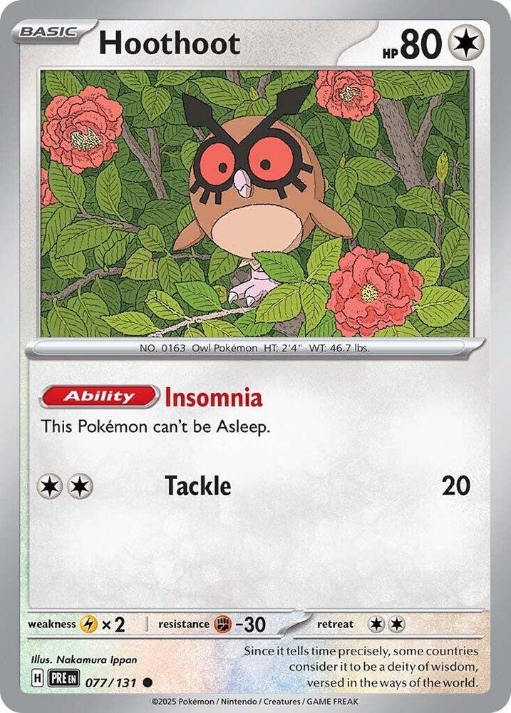 Hoothoot (077/131) [Scarlet & Violet: Prismatic Evolutions] - Pokémon - Card Brawlers | Quebec | Canada |