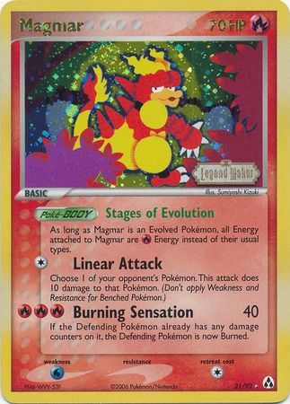 Magmar (21/92) (Stamped) [EX: Legend Maker] - Pokémon - Card Brawlers | Quebec | Canada |