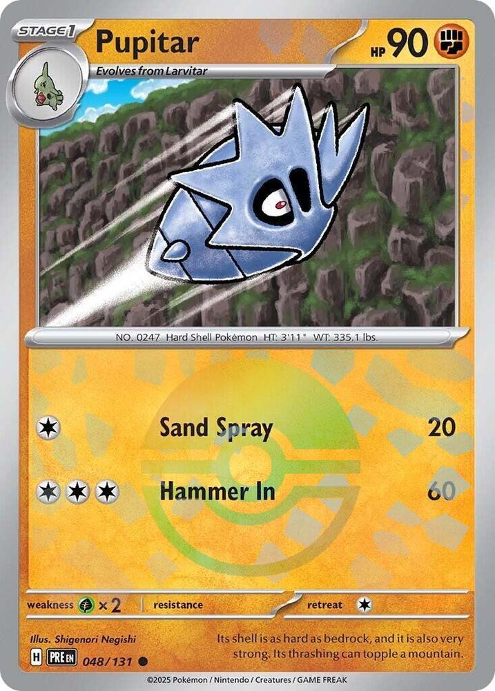 Pupitar (048/131) (Poke Ball Pattern) [Scarlet & Violet: Prismatic Evolutions] - Pokémon - Card Brawlers | Quebec | Canada |