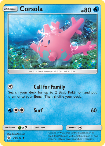 Corsola (36/149) [Sun & Moon: Base Set] - Pokémon - Card Brawlers | Quebec | Canada |