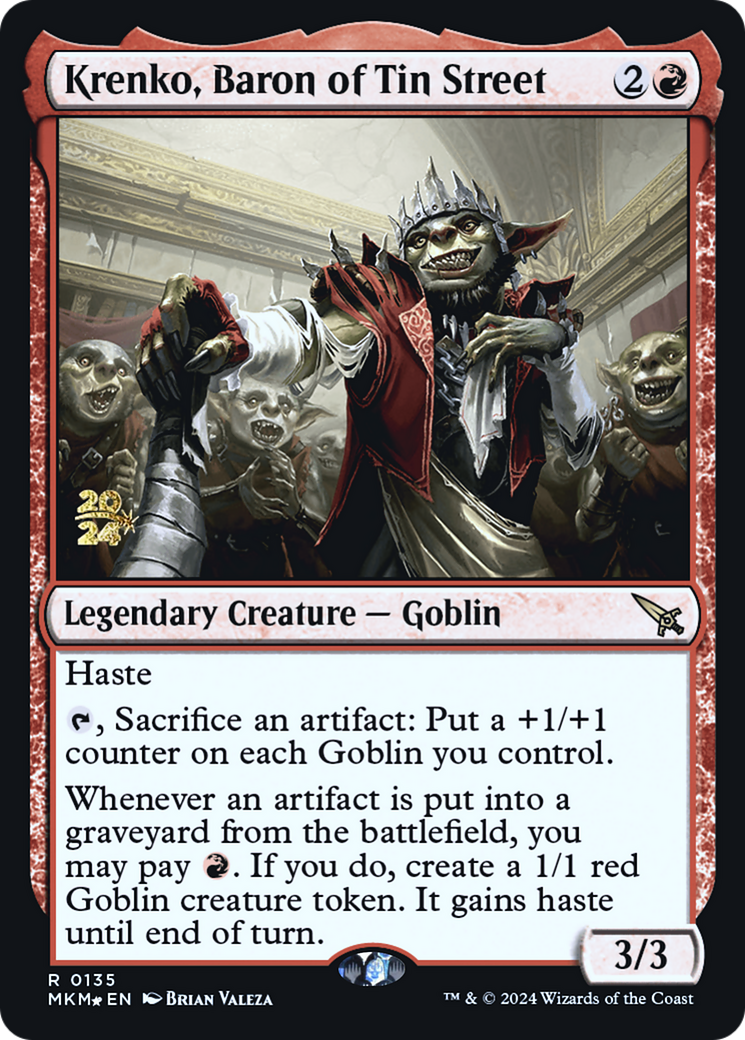 Krenko, Baron of Tin Street [Murders at Karlov Manor Prerelease Promos] - Magic: The Gathering - Card Brawlers | Quebec | Canada |