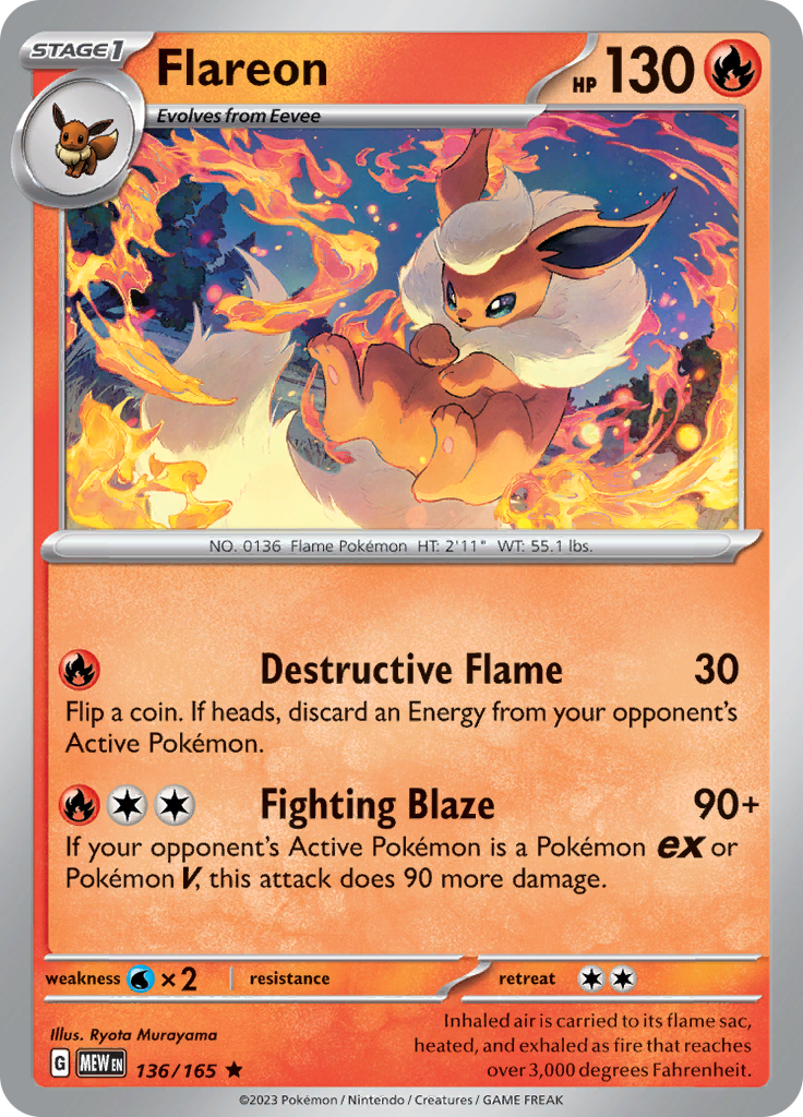 Flareon (136/165) [Scarlet & Violet 151] - Pokémon - Card Brawlers | Quebec | Canada |