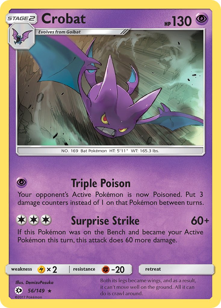 Crobat (56/149) (Cosmos Holo) (Blister Exclusive) [Sun & Moon: Base Set] - Pokémon - Card Brawlers | Quebec | Canada |