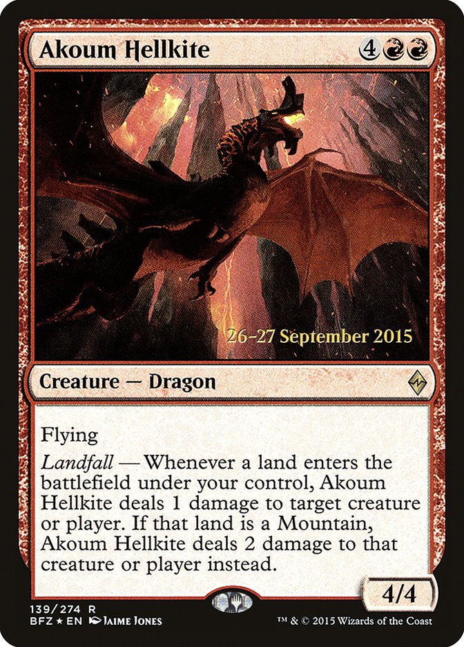 Akoum Hellkite [Battle for Zendikar Prerelease Promos] - Magic: The Gathering - Card Brawlers | Quebec | Canada |