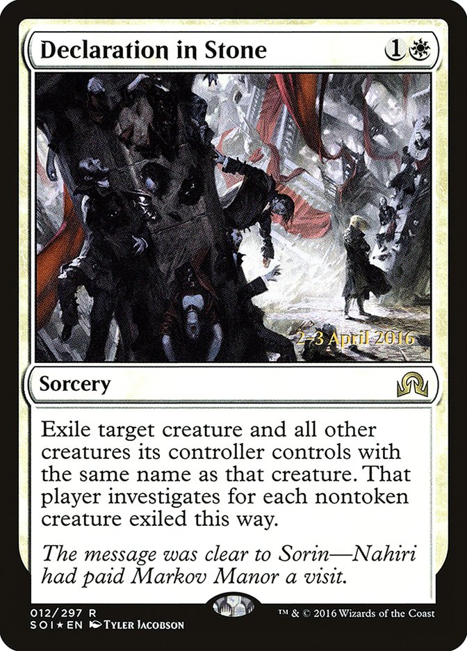 Declaration in Stone [Shadows over Innistrad Prerelease Promos] - Magic: The Gathering - Card Brawlers | Quebec | Canada |