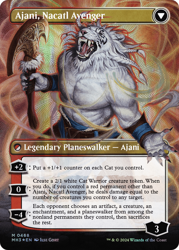 Ajani, Nacatl Pariah // Ajani, Nacatl Avenger (Borderless) (Textured Foil) [Modern Horizons 3] - Magic: The Gathering - Card Brawlers | Quebec | Canada |
