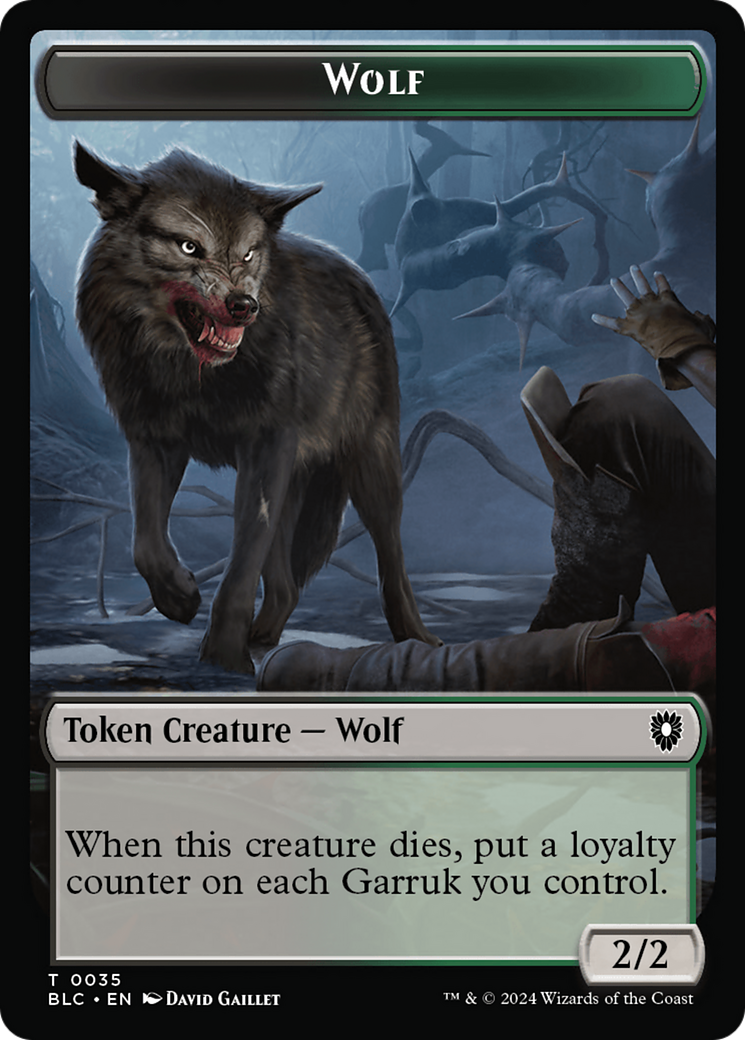 Human Soldier // Wolf (035) Double-Sided Token [Bloomburrow Commander Tokens] - Magic: The Gathering - Card Brawlers | Quebec | Canada |
