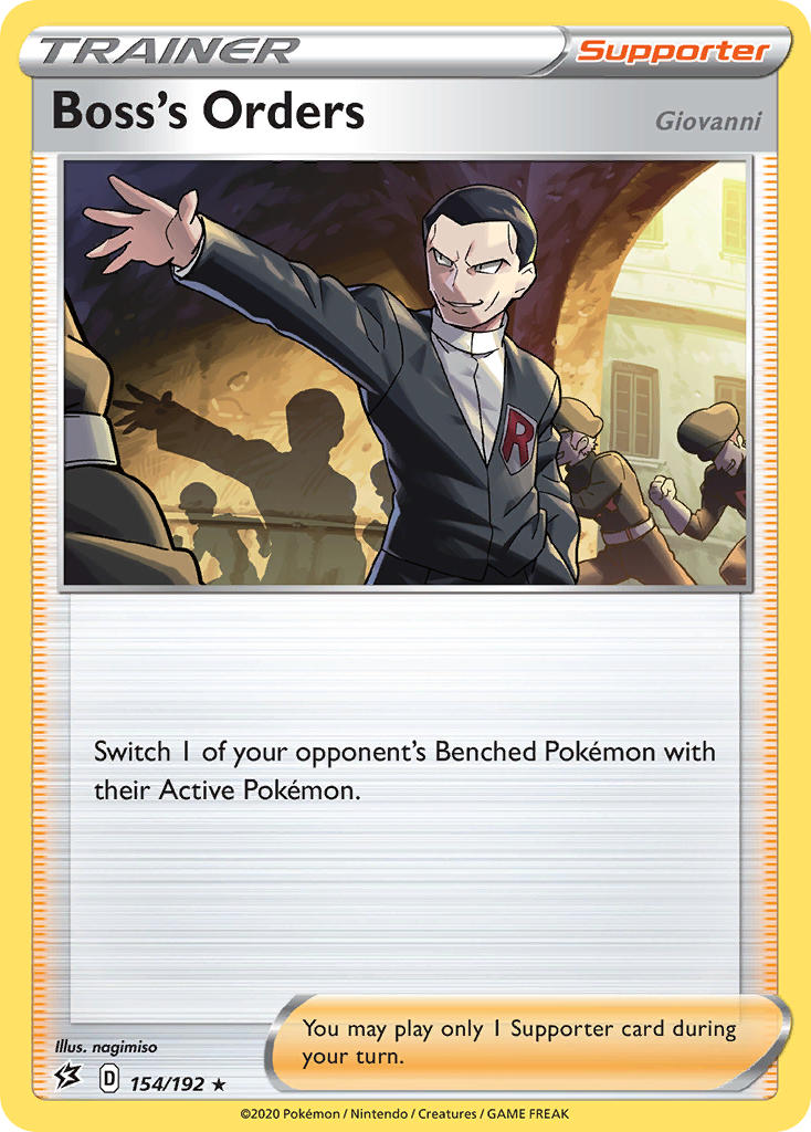 Boss's Orders (154/192) (Giovanni) (Theme Deck Exclusive) [Sword & Shield: Rebel Clash] - Pokémon - Card Brawlers | Quebec | Canada |