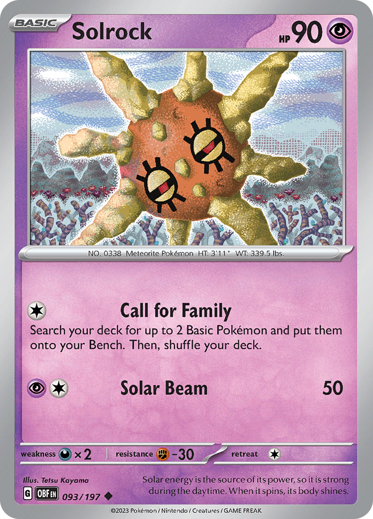 Solrock (093/197) [Scarlet & Violet: Obsidian Flames] - Pokémon - Card Brawlers | Quebec | Canada |