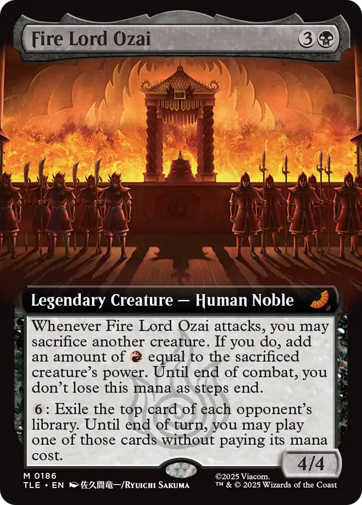 Fire Lord Ozai (Extended Art) [Avatar: The Last Airbender: Eternal-Legal] - Magic: The Gathering - Card Brawlers | Quebec | Canada |
