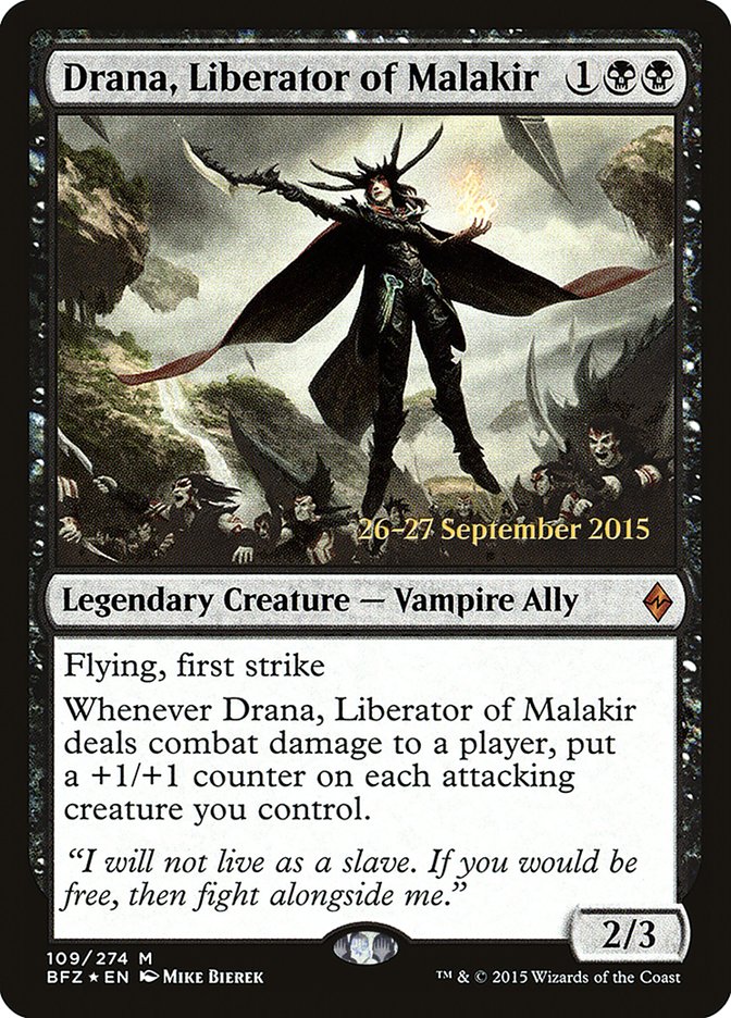 Drana, Liberator of Malakir [Battle for Zendikar Prerelease Promos] - Magic: The Gathering - Card Brawlers | Quebec | Canada |