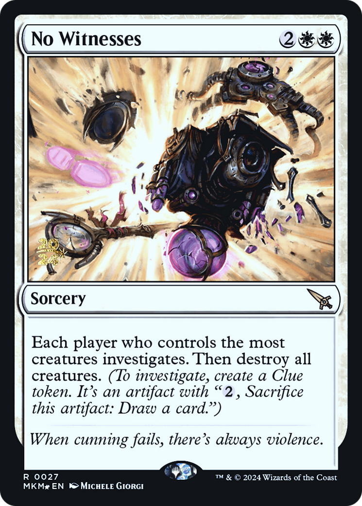 No Witnesses [Murders at Karlov Manor Prerelease Promos] - Magic: The Gathering - Card Brawlers | Quebec | Canada |