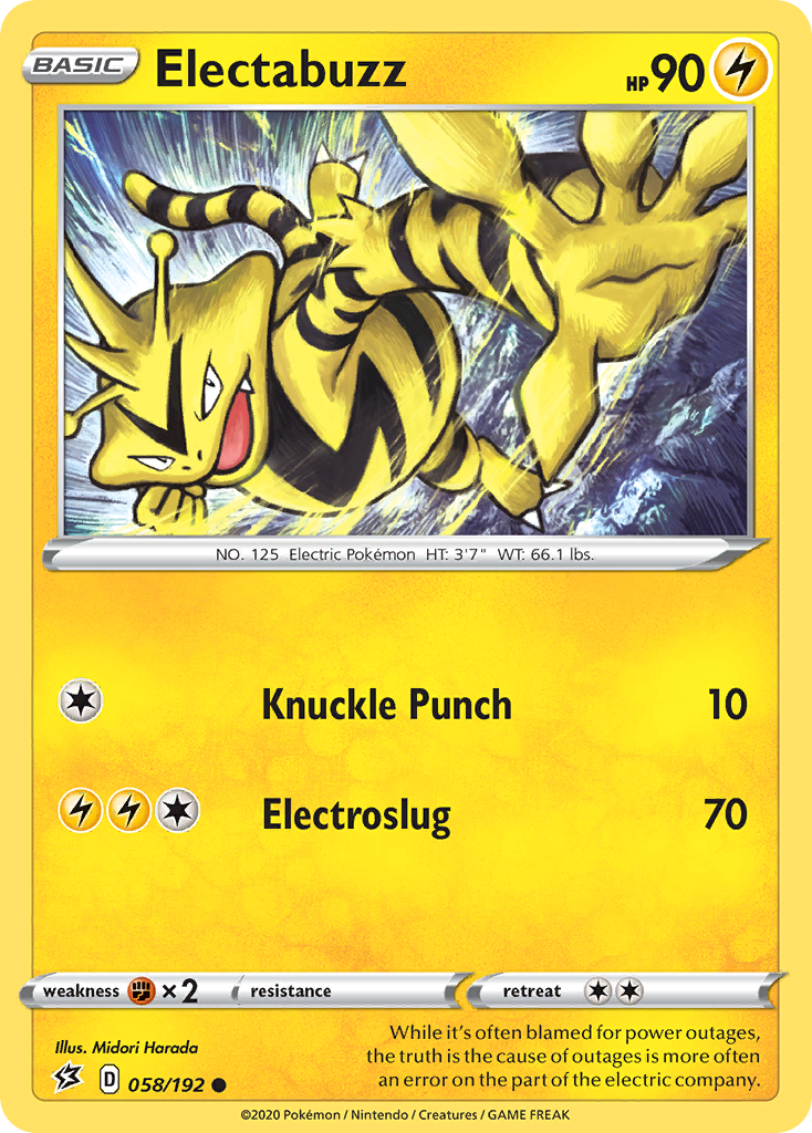Electabuzz (058/192) [Sword & Shield: Rebel Clash] - Pokémon - Card Brawlers | Quebec | Canada |