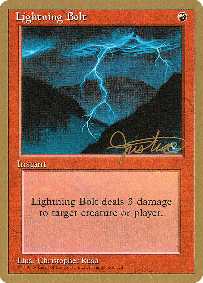 Lightning Bolt (Mark Justice) [Pro Tour Collector Set] - Magic: The Gathering - Card Brawlers | Quebec | Canada |