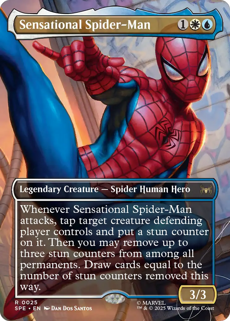 Sensational Spider-Man (Borderless) [Marvel's Spider-Man: Eternal-Legal] - Magic: The Gathering - Card Brawlers | Quebec | Canada |