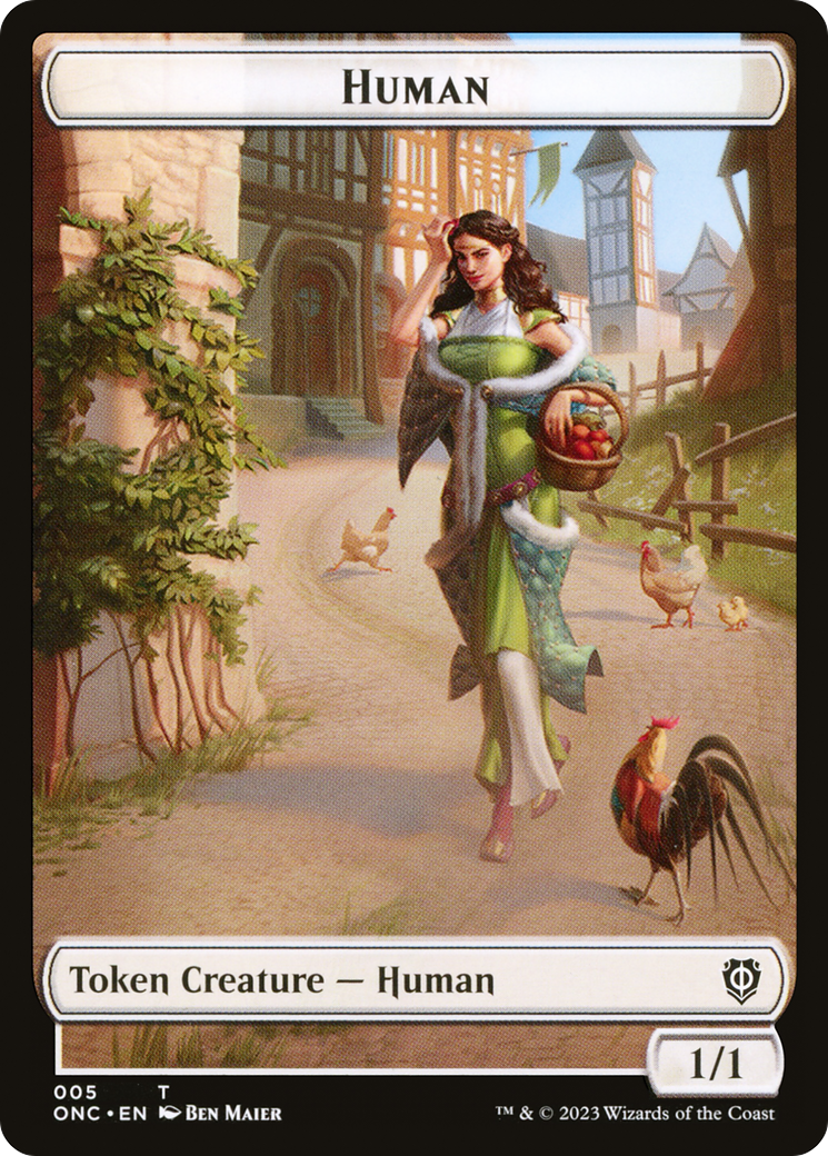 Human // Spirit Double-Sided Token [Phyrexia: All Will Be One Commander Tokens] - Magic: The Gathering - Card Brawlers | Quebec | Canada |