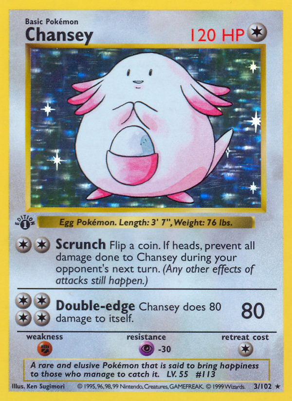 Chansey (3/102) (Shadowless) [Base Set 1st Edition] - Pokémon - Card Brawlers | Quebec | Canada |