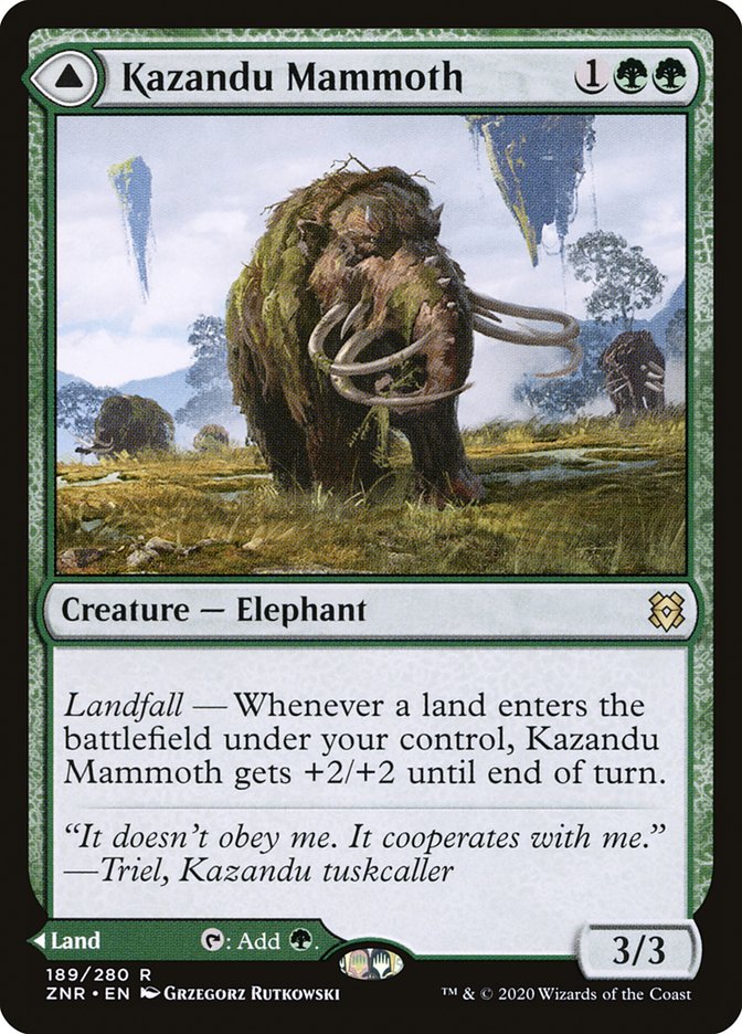 Kazandu Mammoth // Kazandu Valley [Zendikar Rising] - Magic: The Gathering - Card Brawlers | Quebec | Canada |