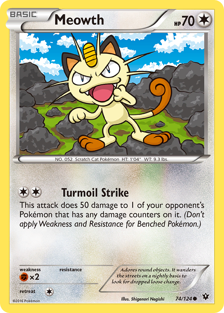 Meowth (74/124) [XY: Fates Collide] - Pokémon - Card Brawlers | Quebec | Canada |