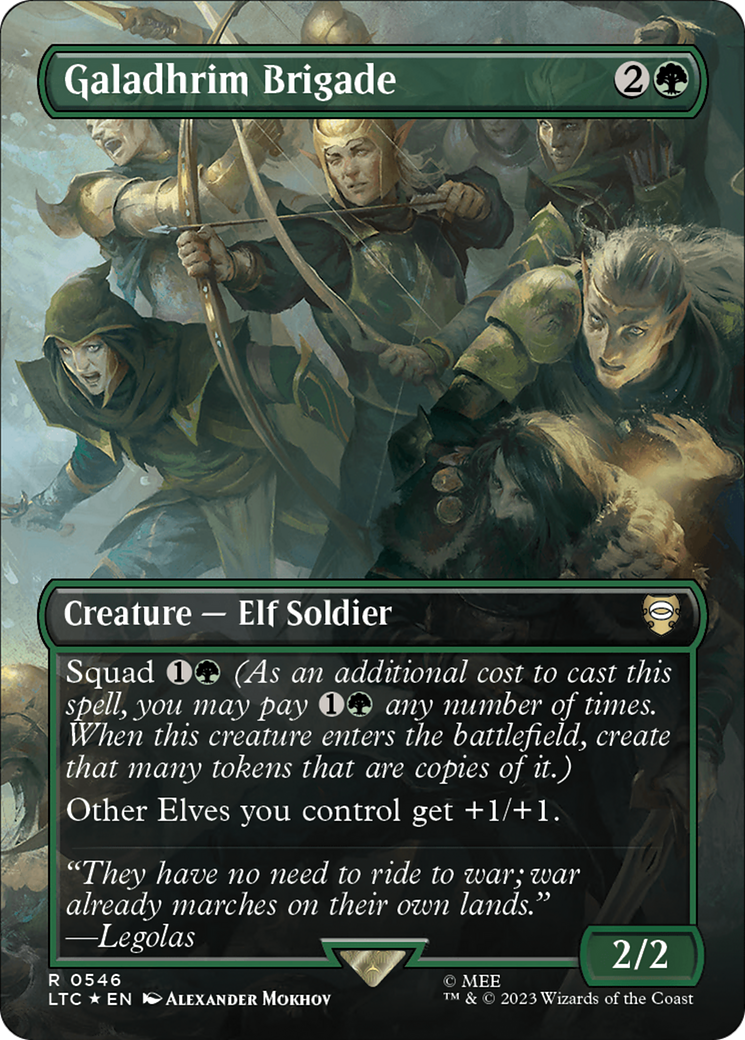 Galadhrim Brigade (Borderless) (Surge Foil) [The Lord of the Rings: Tales of Middle-Earth Commander] - Magic: The Gathering - Card Brawlers | Quebec | Canada |