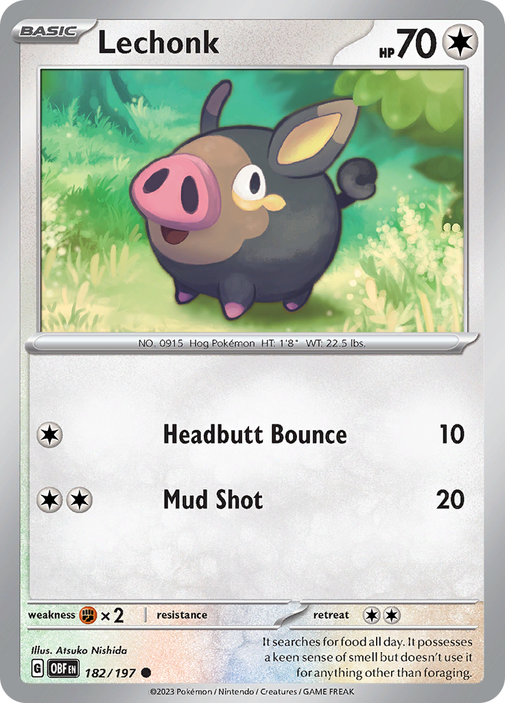 Lechonk (182/197) [Scarlet & Violet: Obsidian Flames] - Pokémon - Card Brawlers | Quebec | Canada |