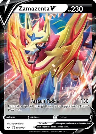 Zamazenta V (139/202) (Jumbo Card) [Sword & Shield: Base Set] - Pokémon - Card Brawlers | Quebec | Canada |