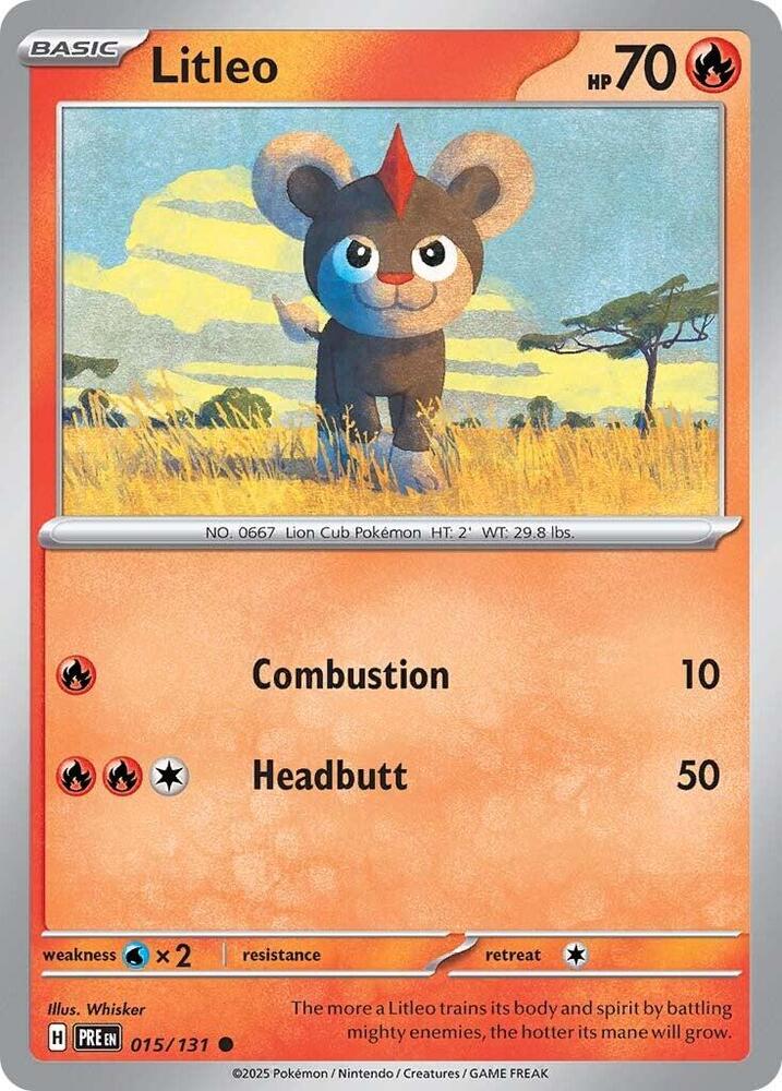 Litleo (015/131) [Scarlet & Violet: Prismatic Evolutions] - Pokémon - Card Brawlers | Quebec | Canada |