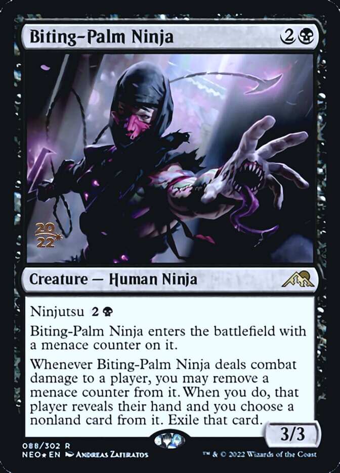 Biting-Palm Ninja [Kamigawa: Neon Dynasty Prerelease Promos] - Magic: The Gathering - Card Brawlers | Quebec | Canada |