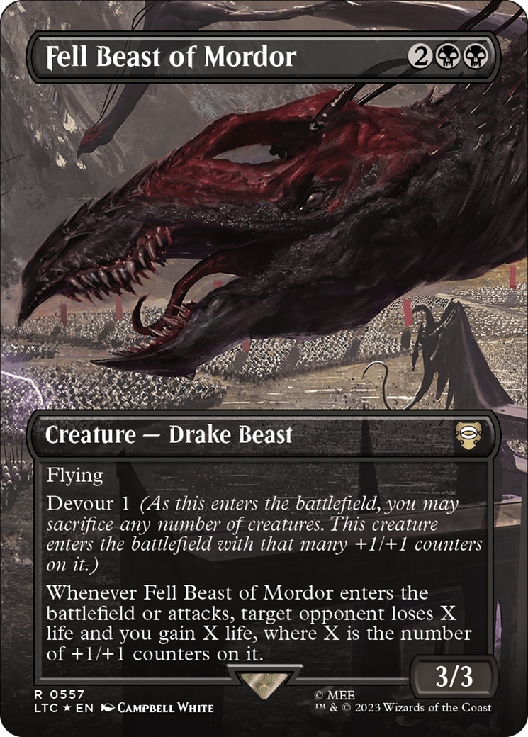 Fell Beast of Mordor (Borderless) (Surge Foil) [The Lord of the Rings: Tales of Middle-Earth Commander] - Magic: The Gathering - Card Brawlers | Quebec | Canada |